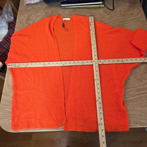 Galita Womens Cardigan Sweaters Open Front Knit Orange Small Oversized - Picture 12 of 15